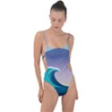 Tsunami Tidal Waves Wave Minimalist Ocean Sea Tie Strap One Piece Swimsuit View1