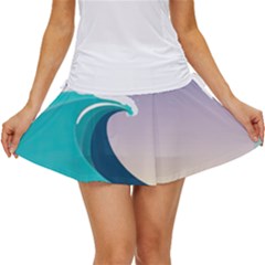 Tsunami Tidal Waves Wave Minimalist Ocean Sea Women s Skort by Ravend