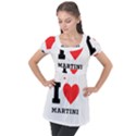 I love martini Puff Sleeve Tunic Top View1