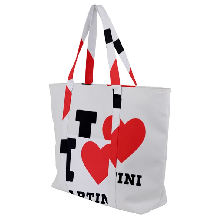 I love martini Zip Up Canvas Bag