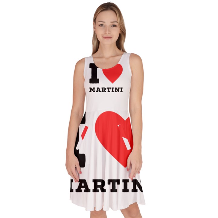 I love martini Knee Length Skater Dress With Pockets