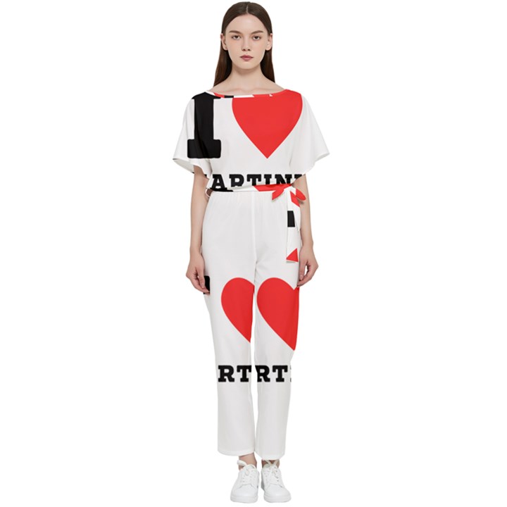 I love martini Batwing Lightweight Chiffon Jumpsuit