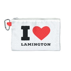 I Love Lamington Canvas Cosmetic Bag (medium) by ilovewhateva