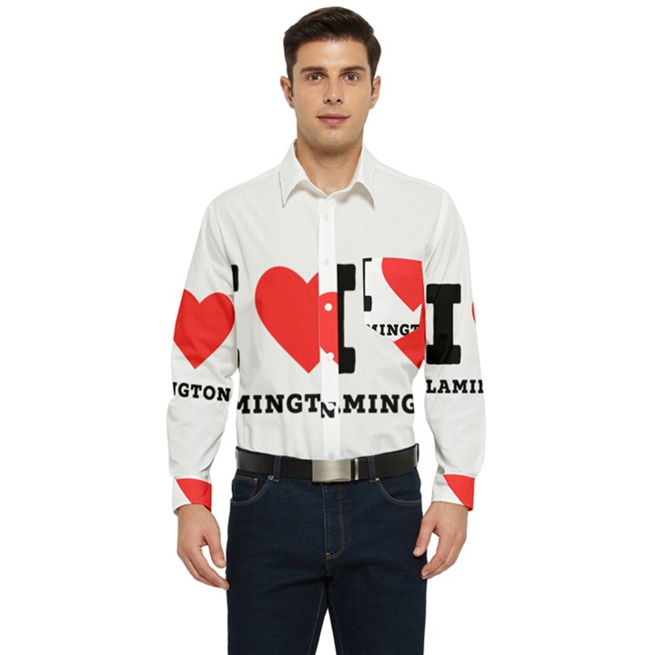 I love lamington Men s Long Sleeve Pocket Shirt 