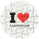 I love lamington Wooden Puzzle Round View1