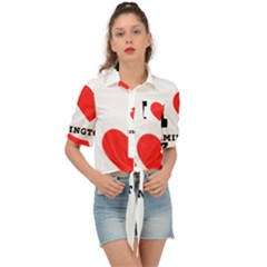 I Love Lamington Tie Front Shirt  by ilovewhateva