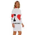 I love lamington Long Sleeve Shirt Collar Bodycon Dress View3