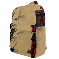 Halloween Moon Haunted House Full Moon Dead Tree Classic Backpack by Ravend