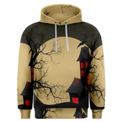 Halloween Moon Haunted House Full Moon Dead Tree Men s Overhead Hoodie by Ravend