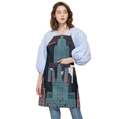 New York City Nyc Skyline Cityscape Pocket Apron by Ravend