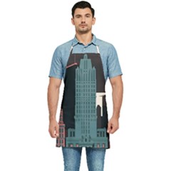 New York City Nyc Skyline Cityscape Kitchen Apron by Ravend