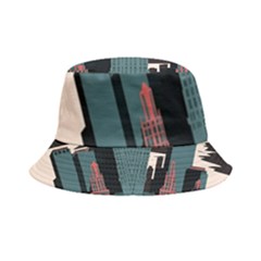 New York City Nyc Skyline Cityscape Inside Out Bucket Hat by Ravend