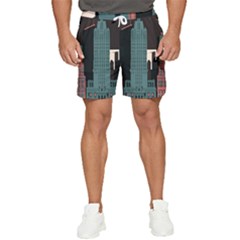 New York City Nyc Skyline Cityscape Men s Runner Shorts by Ravend