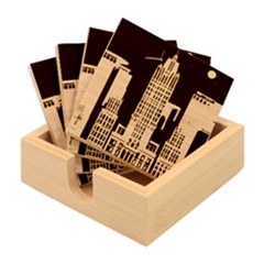 New York City Nyc Skyline Cityscape Bamboo Coaster Set