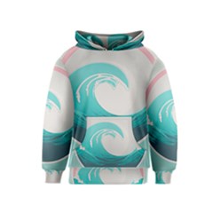 Tidal Wave Ocean Sea Tsunami Wave Minimalist Kids  Pullover Hoodie by Ravend