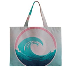 Tidal Wave Ocean Sea Tsunami Wave Minimalist Zipper Mini Tote Bag by Ravend