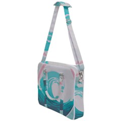 Tidal Wave Ocean Sea Tsunami Wave Minimalist Cross Body Office Bag by Ravend