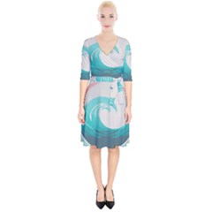 Tidal Wave Ocean Sea Tsunami Wave Minimalist Wrap Up Cocktail Dress by Ravend