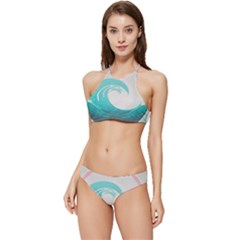 Tidal Wave Ocean Sea Tsunami Wave Minimalist Banded Triangle Bikini Set by Ravend