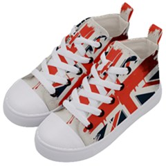 Union Jack England Uk United Kingdom London Kids  Mid-top Canvas Sneakers by Ravend