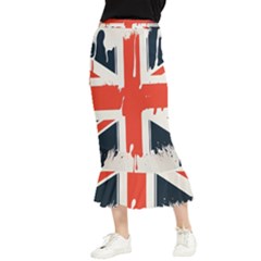 Union Jack England Uk United Kingdom London Maxi Fishtail Chiffon Skirt by Ravend