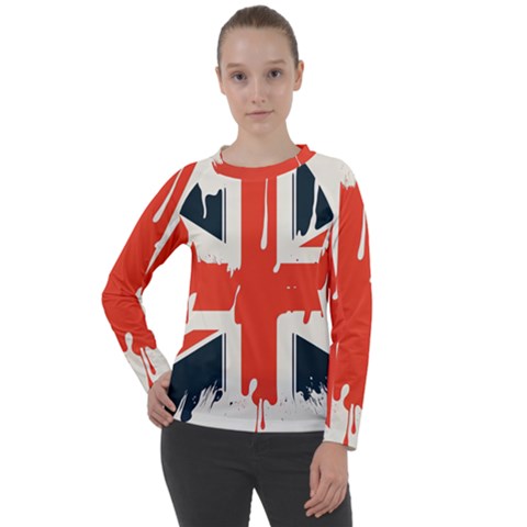 Union Jack England Uk United Kingdom London Women s Long Sleeve Raglan Tee by Ravend