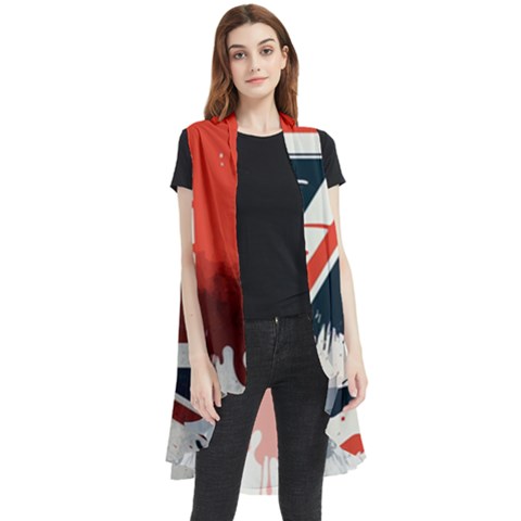 Union Jack England Uk United Kingdom London Sleeveless Chiffon Waistcoat Shirt by Ravend