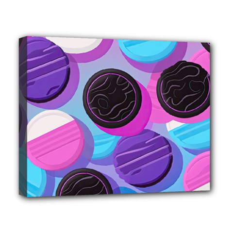 Cookies Chocolate Cookies Sweets Snacks Baked Goods Deluxe Canvas 20  X 16  (stretched) by Ravend