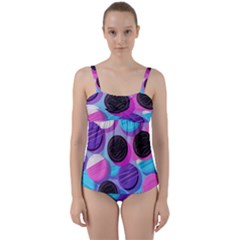 Cookies Chocolate Cookies Sweets Snacks Baked Goods Twist Front Tankini Set by Ravend