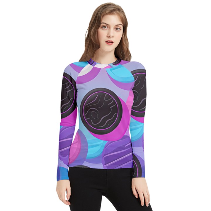 Cookies Chocolate Cookies Sweets Snacks Baked Goods Women s Long Sleeve Rash Guard