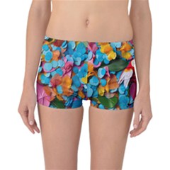 Confetti Tropical Ocean Themed Background Abstract Reversible Boyleg Bikini Bottoms by Ravend