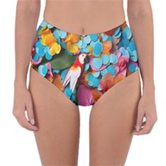 Confetti Tropical Ocean Themed Background Abstract Reversible High-waist Bikini Bottoms by Ravend