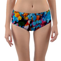 Confetti Tropical Ocean Themed Background Abstract Reversible Mid-waist Bikini Bottoms by Ravend