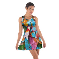 Confetti Tropical Ocean Themed Background Abstract Cotton Racerback Dress by Ravend