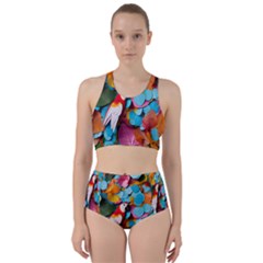 Confetti Tropical Ocean Themed Background Abstract Racer Back Bikini Set by Ravend