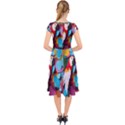 Confetti Tropical Ocean Themed Background Abstract Cap Sleeve Front Wrap Midi Dress View2