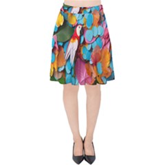 Confetti Tropical Ocean Themed Background Abstract Velvet High Waist Skirt by Ravend