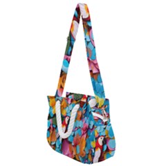 Confetti Tropical Ocean Themed Background Abstract Rope Handles Shoulder Strap Bag by Ravend