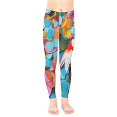 Confetti Tropical Ocean Themed Background Abstract Kids  Leggings by Ravend