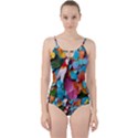 Confetti Tropical Ocean Themed Background Abstract Cut Out Top Tankini Set View1