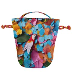 Confetti Tropical Ocean Themed Background Abstract Drawstring Bucket Bag