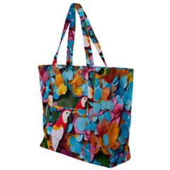 Confetti Tropical Ocean Themed Background Abstract Zip Up Canvas Bag by Ravend