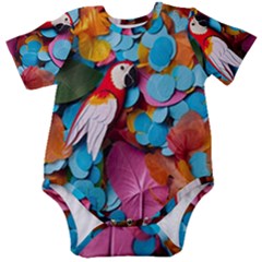 Confetti Tropical Ocean Themed Background Abstract Baby Short Sleeve Bodysuit by Ravend