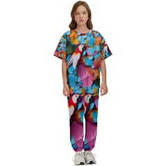 Confetti Tropical Ocean Themed Background Abstract Kids  Tee And Pants Sports Set by Ravend