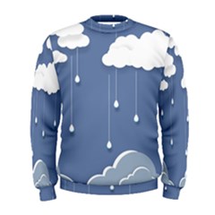 Clouds Rain Paper Raindrops Weather Sky Raining Men s Sweatshirt by Ravend