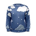 Clouds Rain Paper Raindrops Weather Sky Raining Women s Sweatshirt View1