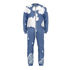 Clouds Rain Paper Raindrops Weather Sky Raining Onepiece Jumpsuit (kids) by Ravend