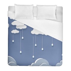 Clouds Rain Paper Raindrops Weather Sky Raining Duvet Cover (full/ Double Size) by Ravend