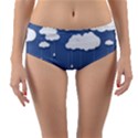 Clouds Rain Paper Raindrops Weather Sky Raining Reversible Mid-Waist Bikini Bottoms View3