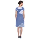 Clouds Rain Paper Raindrops Weather Sky Raining Short Sleeve Front Wrap Dress View2